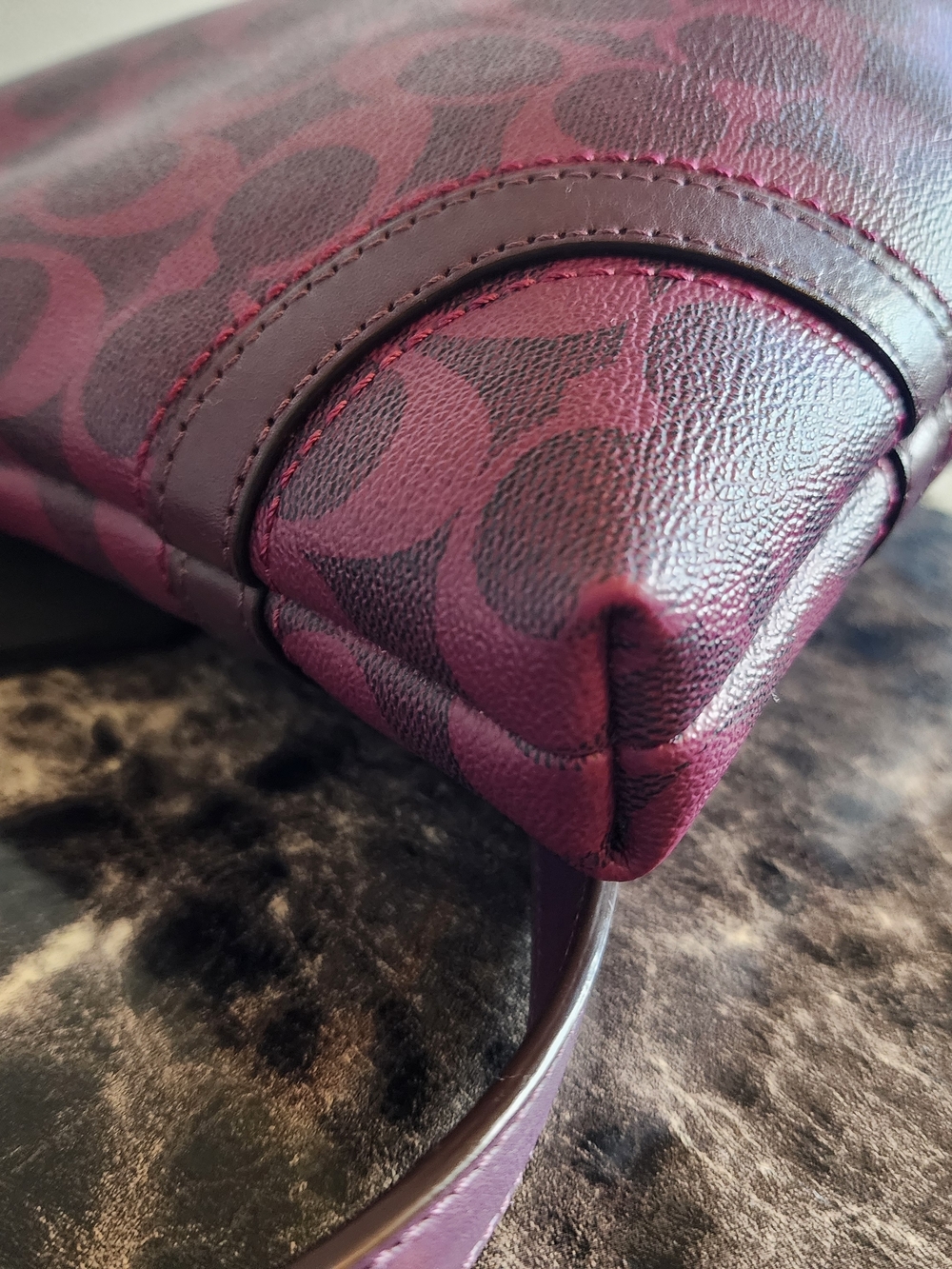 Coach Soho Monogram Zip Shoulder Bag In Deep Plum From 2011 - Picture 6 of 12